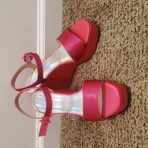 Pink Barbie Rhinestone Wedges